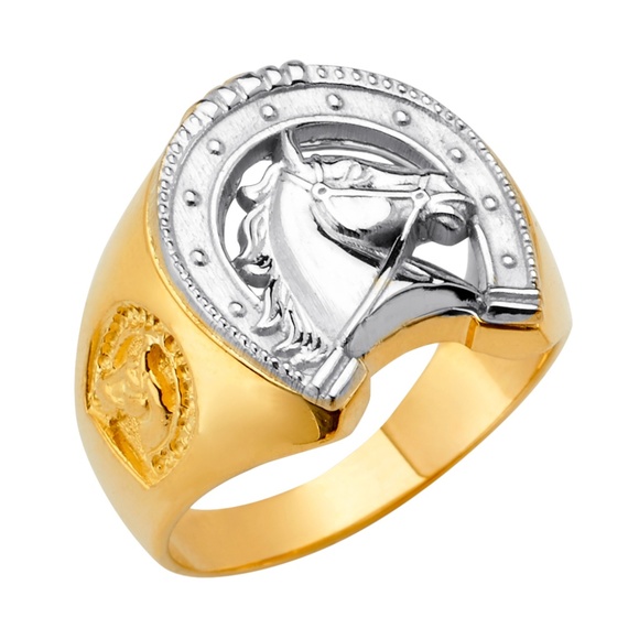 14K Two ToneGold CZ Men's Ring